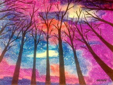 Head back to the milky way - painting by Antara Chandra